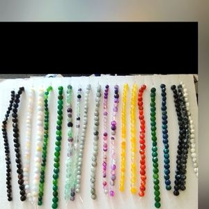 (5) semi precious stone beads (Faced)